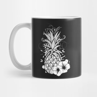 Pineapple with hibiscus flowers Mug